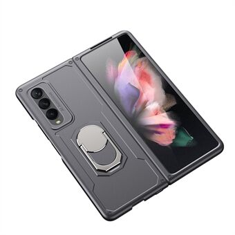 GKK Armour Series Hard PC Phone Case for Samsung Galaxy Z Fold3 5G, Ring Holder Kickstand Folding Cover