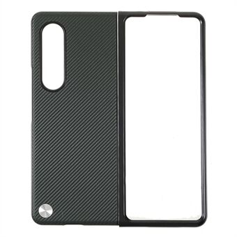 X-LEVEL Carbon Fiber Texture Perfect Fit Folding PU Leather Coated PC Case for Samsung Galaxy Z Fold3 5G