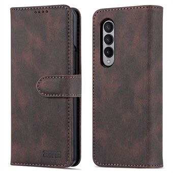 AZNS PU Leather Magnetic Clasp Closure Well-Protected Shockproof Phone Case with Stand Wallet for Samsung Galaxy Z Fold3 5G