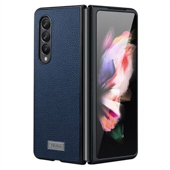 SULADA Full Body Protection Litchi Texture PU Leather Coating PC Mobile Phone Case for Samsung W22 5G/Galaxy Z Fold3 5G