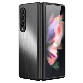 For Samsung Galaxy Z Fold3 5G Brushed Anti-scratch Stainless Steel+PC Folding Phone Case Cover