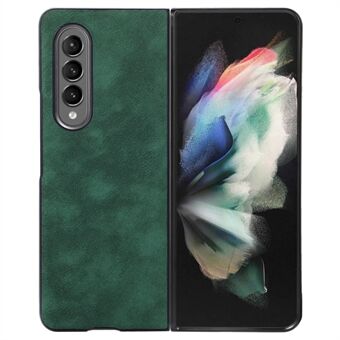 For Samsung Galaxy Z Fold3 5G Textured Light Thin Anti-fall PU Leather Coated PC Phone Case Shell