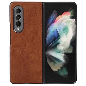 For Samsung Galaxy Z Fold3 5G Textured Light Slim Anti-scratch PU Leather Coated PC Phone Case Cover
