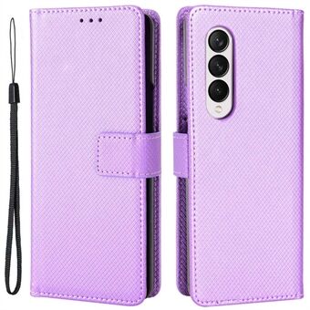 For Samsung Galaxy Z Fold3 5G PU Leather Diamond Texture Case Phone Cover with Stand Wallet