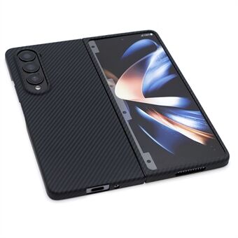 For Samsung Galaxy Z Fold3 5G Aramid Fiber Back Case 600D Fine Lines Carbon Fiber Texture Phone Cover