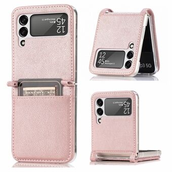 Slim Light Card Slot Design Stylish PU Leather Phone Case for Samsung Galaxy Z Flip3 5G