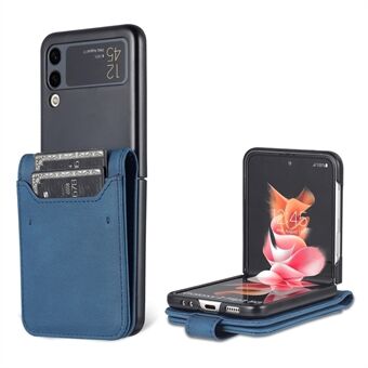 AZNS PU Leather Card Slots Magnetic Clasp Anti-Fall Phone Cover with Stand for Samsung Galaxy Z Flip3 5G