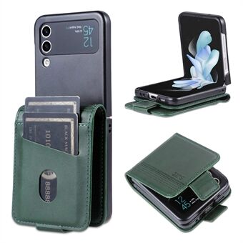 AZNS For Samsung Galaxy Z Flip3 5G Shockproof Case Cowhide Texture PU Leather Case Magnetic Closure Folio Flip Phone Cover with Card Slot