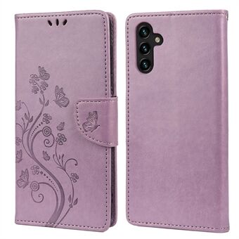 Imprinting Butterfly Flower PU Leather Adjustable Stand Wallet Phone Case for Samsung Galaxy A13 5G / A04s 4G (164.7 x 76.7 x 9.1 mm)