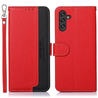 KHAZNEH Litchi Texture RFID Blocking Leather Stand Shell Phone Case for Samsung Galaxy A13 5G / A04s 4G (164.7 x 76.7 x 9.1 mm)
