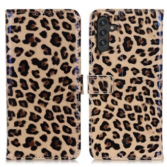 All-Inclusive Leopard Print Leather Wallet Design Phone Protector Stand Cover for Samsung Galaxy A13 5G / A04s 4G (164.7 x 76.7 x 9.1 mm)