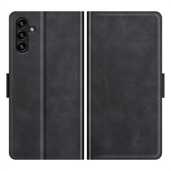 Ultra Light Viewing Stand PU Leather Flip Folio Wallet Cover with Double Magnetic Clasps for Samsung Galaxy A13 5G / A04s 4G (164.7 x 76.7 x 9.1 mm) - Black