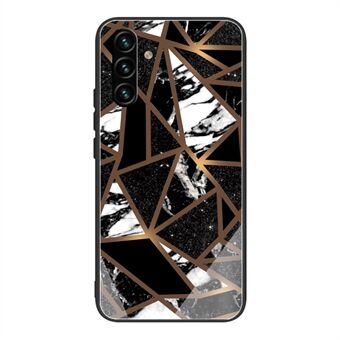 Marble Pattern Tempered Glass Back + Soft TPU Scratch-Proof Protective Case for Samsung Galaxy A13 5G
