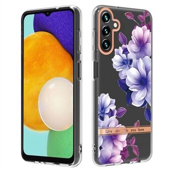 Scratch-resistant Flower Letter Design IML IMD Electroplating Flexible TPU Phone Case for Samsung Galaxy A13 5G / A04s 4G (164.7 x 76.7 x 9.1 mm)