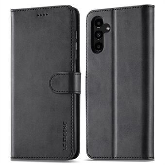 LC.IMEEKE Textured Wallet PU Leather Flip Folio Stand Case Drop-resistant Phone Case Cover for Samsung Galaxy A13 5G / A04s 4G (164.7 x 76.7 x 9.1 mm)