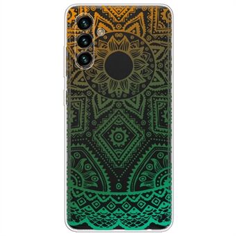 For Samsung Galaxy A13 5G / A04s 4G (164.7 x 76.7 x 9.1 mm) Lace Pattern Printing TPU Case with Gradient Comprehension Protection Pattern Phone Protective Cover