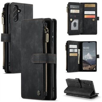 CASEME for Samsung Galaxy A13 5G / A04s 4G (164.7 x 76.7 x 9.1 mm) C30 Series Zipper Pocket Wallet Phone Cover, Fall Proof Stand Design PU Leather Phone Case
