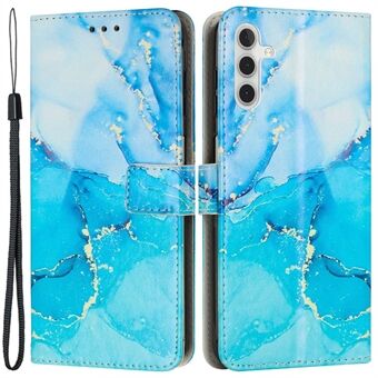 For Samsung Galaxy A13 5G / A04s 4G (164.7 x 76.7 x 9.1 mm) Marble Pattern Printing Full Protection Case Magnetic Clasp PU Leather Wallet Stand Cover