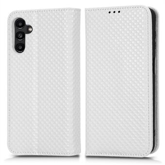 For Samsung Galaxy A13 5G Magnetic Auto-absorbed Grid Texture Shockproof PU Leather Stand Case Cell Phone Wallet Cover