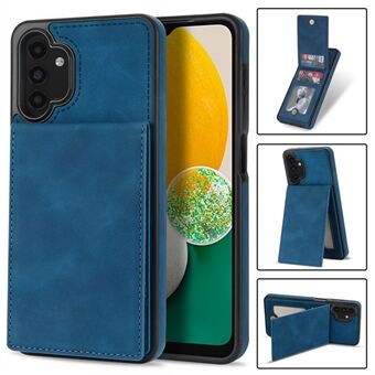 For Samsung Galaxy A13 4G / 5G / A04 4G (164.4 x 76.3 x 9.1 mm) / A04s 4G (164.7 x 76.7 x 9.1 mm) RFID Blocking Card Slots Vertical Flip Solid Color PU Leather Coated TPU Kickstand Case