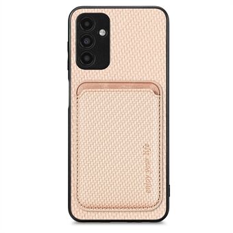 For Samsung Galaxy A04s 4G (164.7 x 76.7 x 9.1 mm) / A13 5G Detachable 2-in-1 Magnetic Card Holder Phone Case Carbon Fiber Texture Shockproof Phone Cover