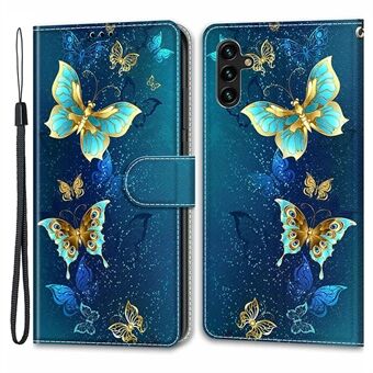 For Samsung Galaxy A13 5G Pattern Printing PU Leather Case Card Holder Phone Stand Cover with Strap