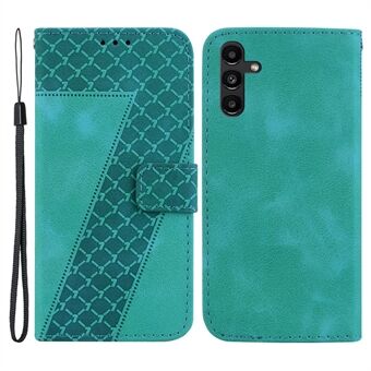 For Samsung Galaxy A13 5G Anti-drop PU Leather Cover 7-Shape Imprinted Phone Case with Wallet Stand