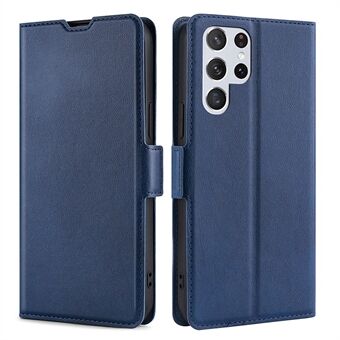 Ultra Slim Side Magnetic Closure Stand Leather Phone Case Card Slot Cover for Samsung Galaxy S22 Ultra 5G