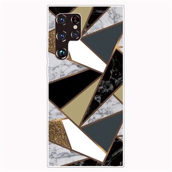 Marble Series Style A Marble Pattern Printing Anti-drop Flexible TPU Phone Cover for Samsung Galaxy S22 Ultra 5G