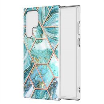 IMD IML Flexible TPU Phone Cover Soft Touch 2.0mm Electroplating Marble Pattern Case for Samsung Galaxy S22 Ultra 5G