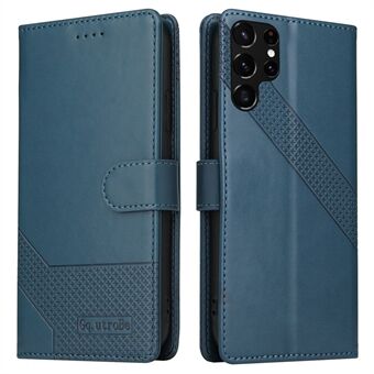 GQ.UTROBE 009 Series Splicing PU Leather + TPU Phone Cover Stand Wallet Case for Samsung Galaxy S22 Ultra 5G