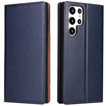 FIERRE SHANN For Samsung Galaxy S22 Ultra 5G PU Leather Wallet Stand Folio Flip Phone Case Magnetic Auto Closing Cover