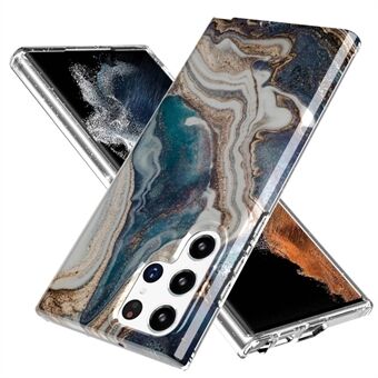 For Samsung Galaxy S22 Ultra 5G GW18 IMD Marble Pattern PC+TPU Shockproof Case Protective Phone Cover