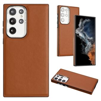 YB Leather Coating Series-6 Phone Cover for Samsung Galaxy S22 Ultra 5G PU Leather+TPU Back Case