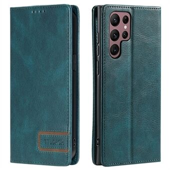 TTUDRCH Style 007 For Samsung Galaxy S22 Ultra 5G RFID Blocking Phone Cover Leather Case with Stand Wallet