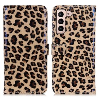 Phone Protector Full Protection Wallet Design Leopard Pattern Leather Mobile Phone Cover for Samsung Galaxy S22 5G