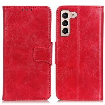 Well-Protected Crazy Horse Texture Anti-Drop Dual-Sided Magnetic Clasp Split Leather Cover with Wallet and Stand for Samsung Galaxy S22 5G