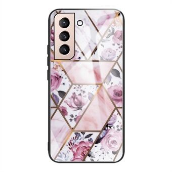 Marble Pattern Tempered Glass + TPU 360-degree Protection Anti-fall Phone Case Cover for Samsung Galaxy S22 5G