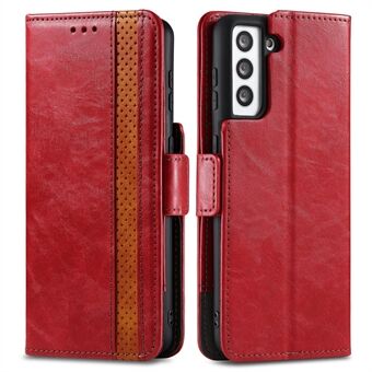 CASENEO 002 Series Business Style Splicing PU Leather Flip Cover Well-protected Drop-proof Phone Case with Stand Wallet for Samsung Galaxy S22 5G