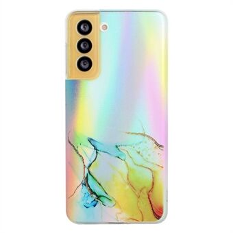 Stylish Light Slim Colorful Laser Embossing Marble Pattern Soft Twisted TPU Phone Cover Case for Samsung Galaxy S22 5G