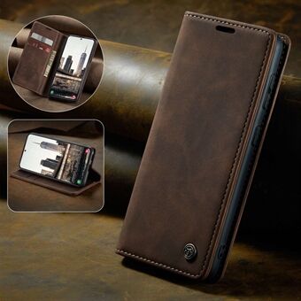 CASEME 013 Series for Samsung Galaxy S22 5G PU Leather Wallet Phone Case Stand Magnetic Absorption Card Holder Cover