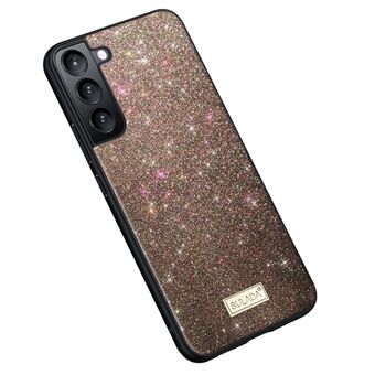 SULADA Glitter Sequins Anti-drop PU Leather Coated PC + TPU Phone Cover Case for Samsung Galaxy S22 5G
