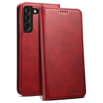 SUTENI for Samsung Galaxy S22 5G Auto-absorbed Magnetic Drop-proof Stand Wallet Leather Case Phone Cover