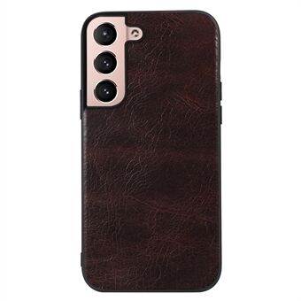 For Samsung Galaxy S22 5G Fashionable Mobile Phone Case Bag Crazy Horse Texture Genuine Leather + Cowhide Leather Coating PC + TPU Phone Cover