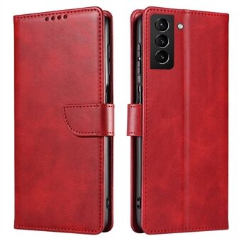 For Samsung Galaxy S22 5G Magnetic Closure Stylish Textured PU Leather Wallet Phone Case Stand Function Shockproof Flip Phone Cover