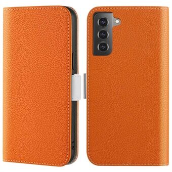 For Samsung Galaxy S22 5G Litchi Texture Phone Cover, Candy Color PU Leather Wallet Stand Flip Case