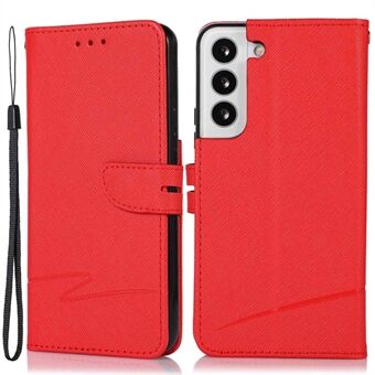 For Samsung Galaxy S22 5G Cross Texture PU Leather + TPU Case Well-protected Phone Cover with Stand Wallet
