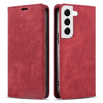 PU Leather Wallet Case for Samsung Galaxy S22 5G Magnetic Absorption Phone Cover with Viewing Stand