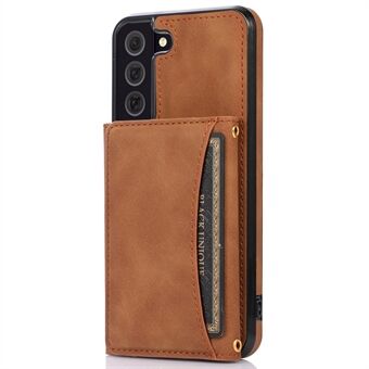 For Samsung Galaxy S22 5G Multiple Card Slots Wallet Design Leather Coated TPU Phone Case Anti-scratch Anti-fall Phone Cover