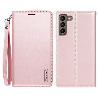 HANMAN Minor Series for Samsung Galaxy S22 5G	 Foldable Stand Anti-fall Phone Cover PU Leather Cell Phone Wallet Case